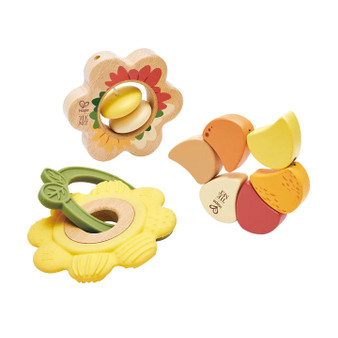 Hape x The Met Artful Flowers Rattle Trio Set
