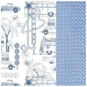 La Millou Velvet Blanket, Route 66 - Dove Blue 32 x 40 in