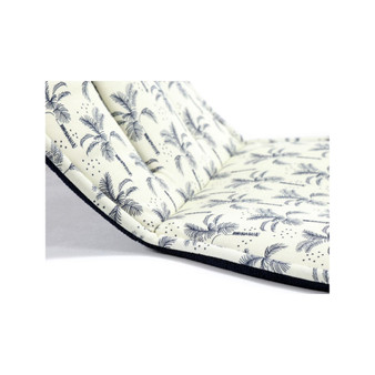La Millou Organic Cotton Velvet Stroller Pad, Cream Jungle - Royal Navy