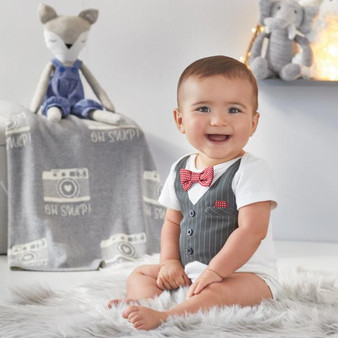 Elegant Baby Boy's First Formal Onesie, Size 6-9M