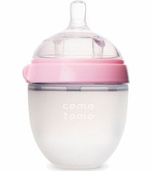 Comotomo Natural Feel Baby Bottle, Pink, 5 Ounce