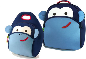 Dabbawalla Bags Blue Monkey Backpack and Lunch Bag Set