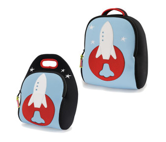 Dabbawalla Space Rocket Backpack & Lunch Bag Set