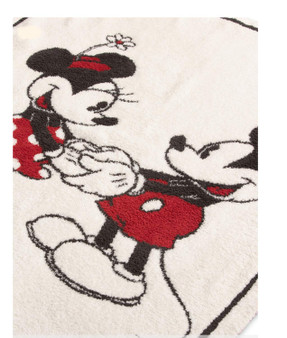 Barefoot Dreams CozyChic Classic Mickey & Minnie Mouse Blanket, Cream Multi - Size 45" x 60"