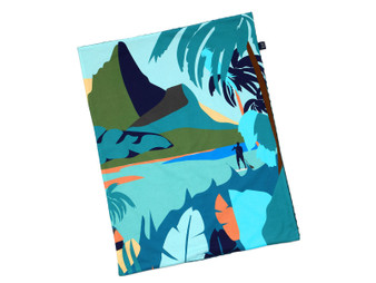 La Millou Lightweight Blanket Waikiki boy - Deep Ocean, Size 32" x 40" in.