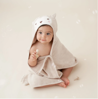 Elegant Baby Owl Hooded Baby Bath Wrap, Size 23"x 31"