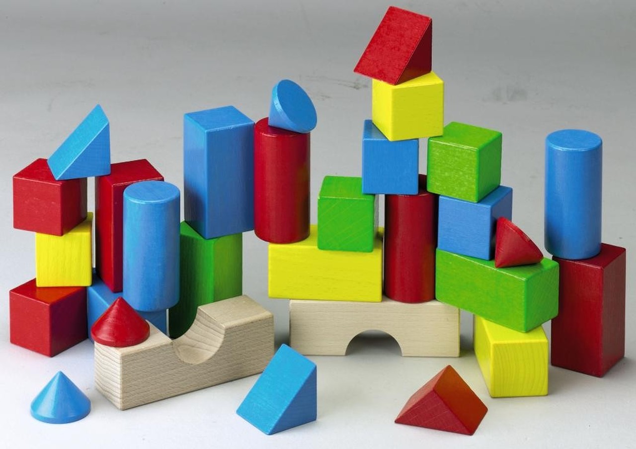 HABA Colored Building Blocks - 30 Piece Wooden Play Set - MariposaHill