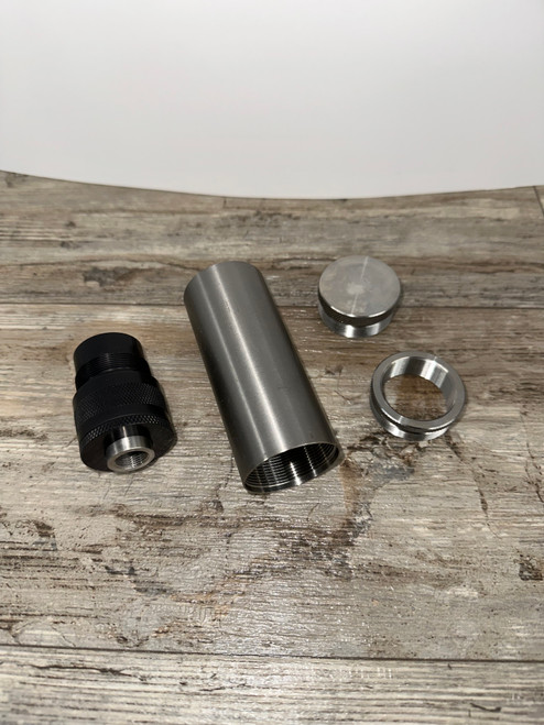 D-Cell Titanium Solvent Trap Kit 4in with 1/2X28 Booster and 3 Lug Adapter