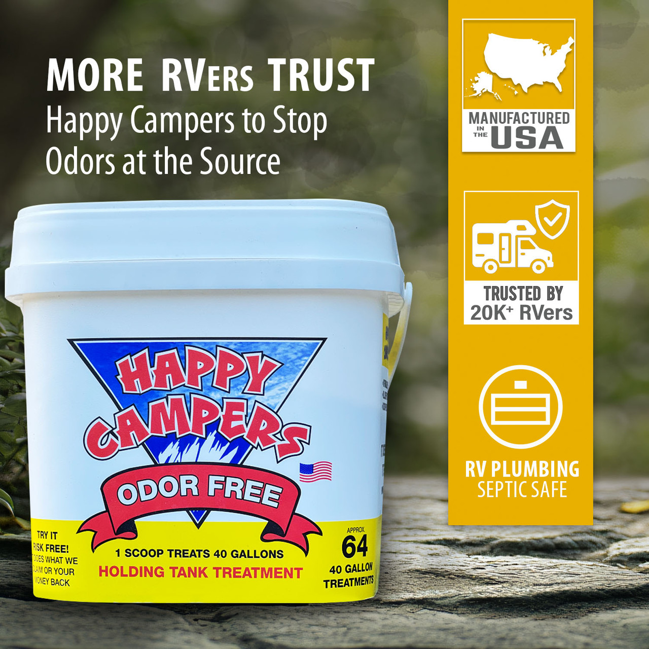 Happy Campers RV Holding Tank Treatment 64 Pack Happy Campers RV Holding Tank Treatment 64 Pack