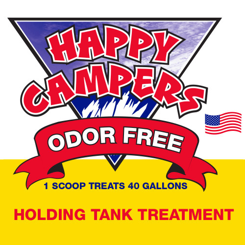 RV holding tank treatment scoop for black tank odor control