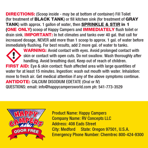 Mineral-based RV holding tank treatment for odor control
