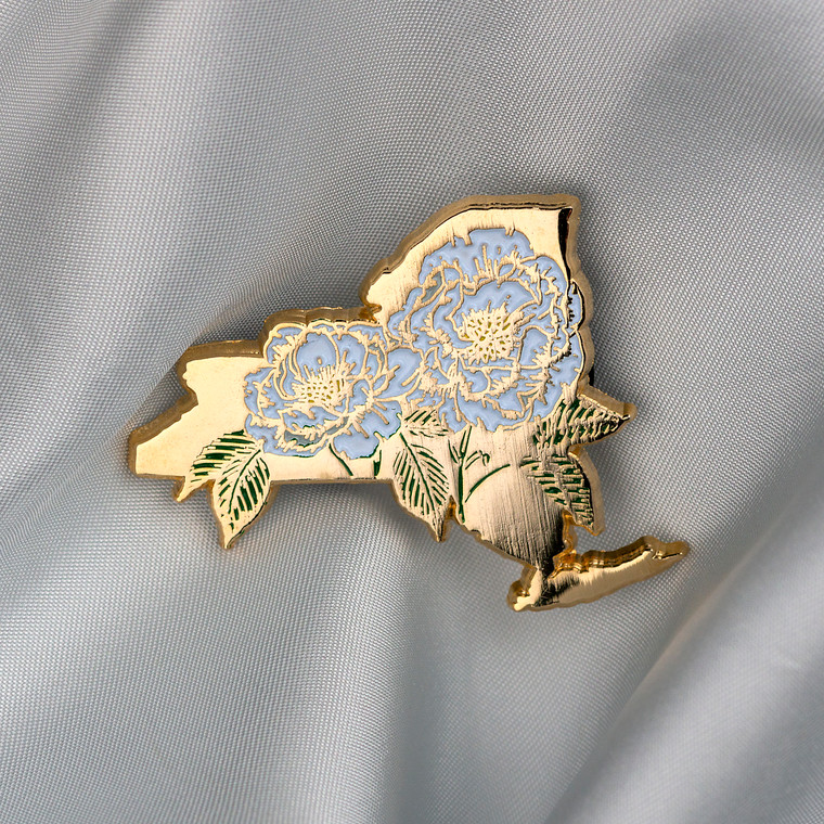 New York State Gold Roses Pin