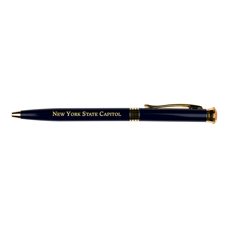 New York State Capitol Gold and Navy Pen