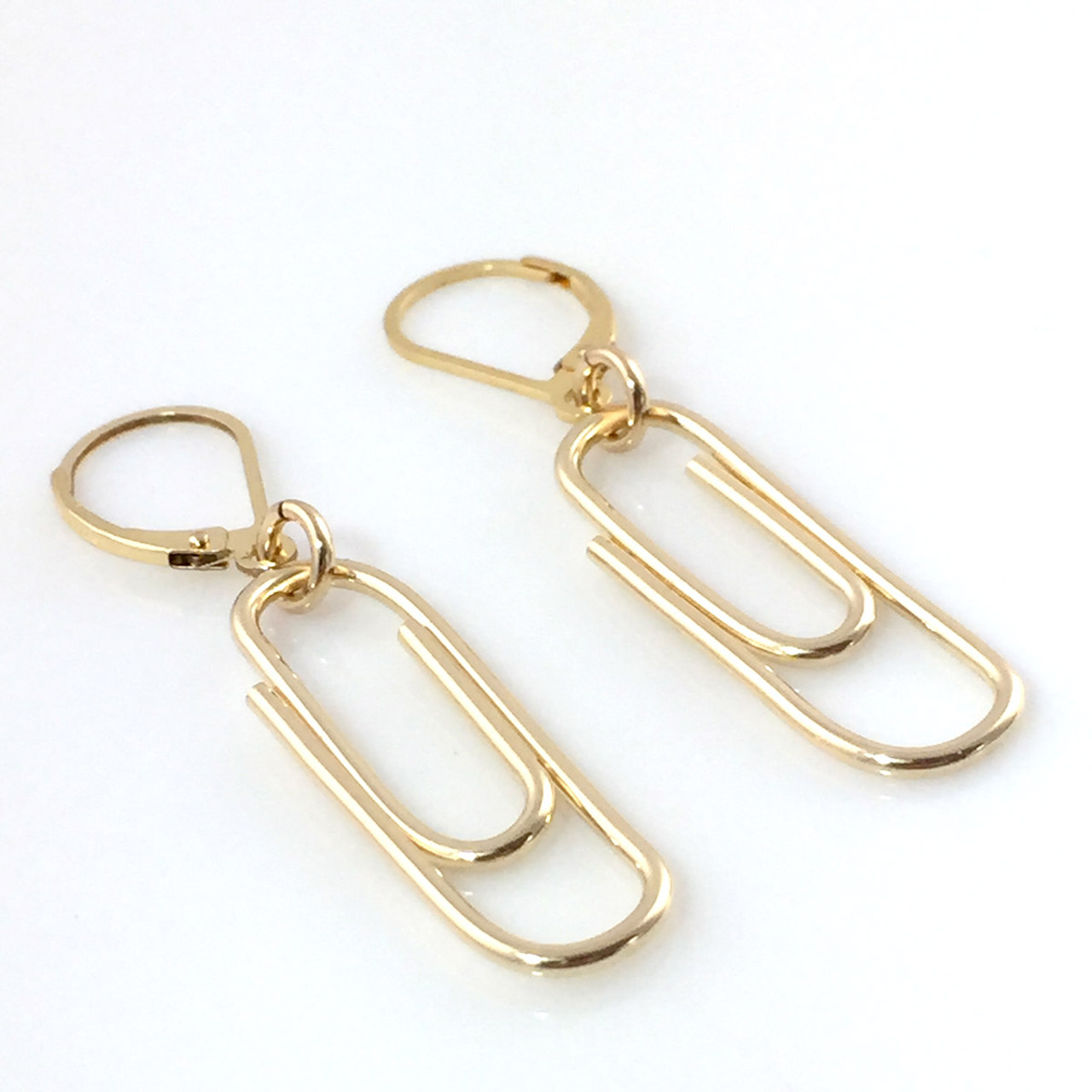 Paper Clip Earrings gold filled