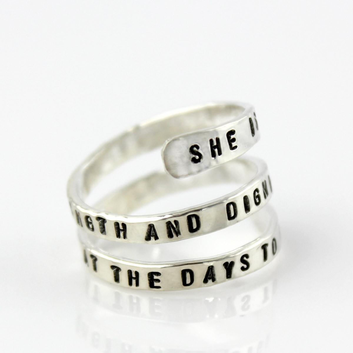 Spiral Quote Ring | personalized sterling silver