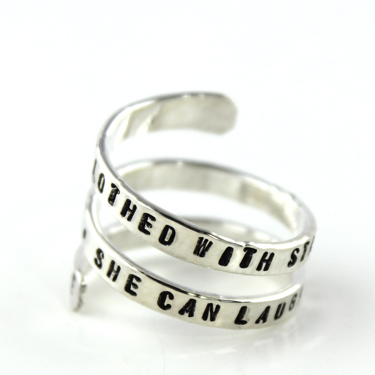 Spiral Quote Ring | personalized sterling silver