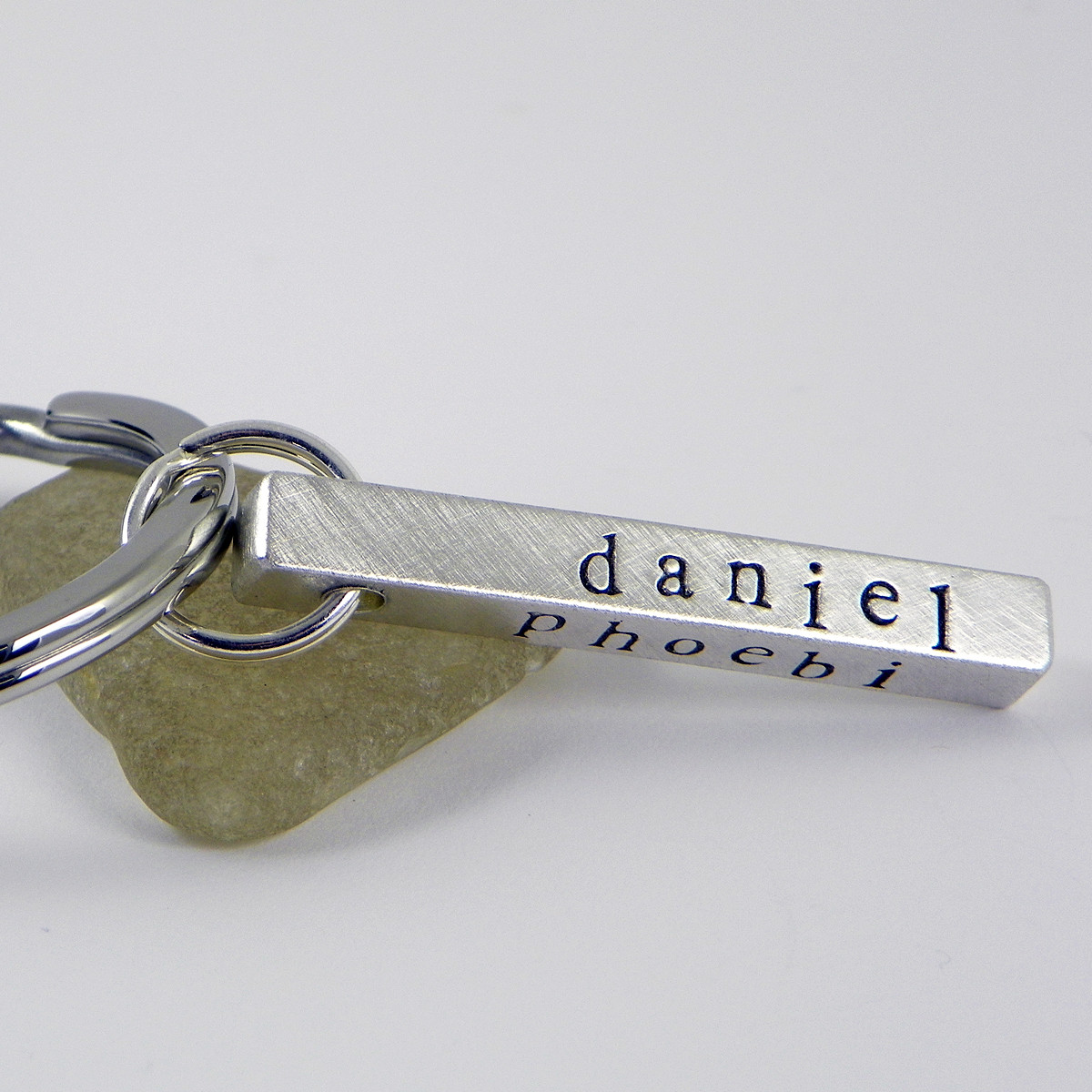 Four-Sided Bar Key Chain - Sterling Silver