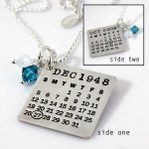 Mark Your Calendar Necklace - Two Calendars in One with added crystals