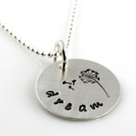 Dandelion Dream Hand Stamped Sterling Necklace