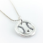 Baseball Love Wax Seal Inspired Necklace