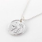 LOVE with Paw Print Wax Seal Necklace different angle