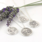 Birthday Month Flower Necklace / Wax Seal Inspired Flower Necklace