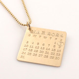 Gold Filled Mark Your Calendar Necklace on a gold filled ball chain