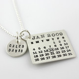 Mark Your Calendar Necklace with Name Charm Mark Your Calendar Necklace with Name Charm