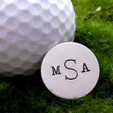 Monogrammed Handstamped Sterling Golf Marker