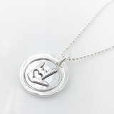 ASL I Love You Symbol Wax Seal Inspired Necklace