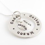 Baseball Love Circle Personalized Washer Necklace