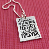Keep Me in Your Heart I'll Stay There Forever - Winnie the Pooh Inspirational Quote Necklace Keep Me in Your Heart I'll Stay There Forever - Winnie the Pooh Inspirational Quote Necklace