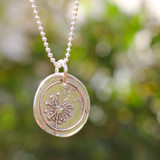 Dandelion Wax Seal Inspired Necklace