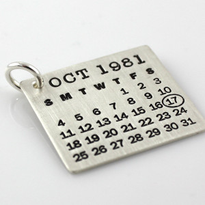 Sterling Silver Mark Your Calendar Charm on a white background