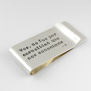 Mark Your Calendar Money Clip with horizontal stamping on back