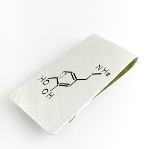 Dopamine Molecule Sterling Silver Money Clip