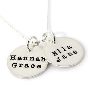 Simple Name Necklace - Two Discs