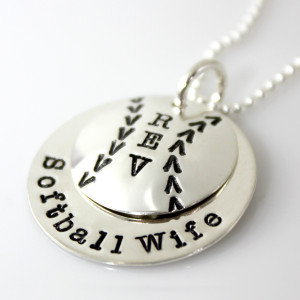Baseball or Softball Wife Sweet Stack Necklace