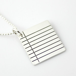 Binder Paper Sterling Silver Necklace