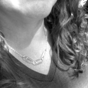 Paper Clip Chain Necklace / Sterling Silver