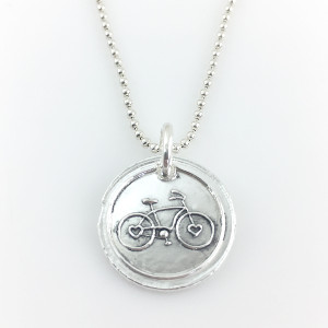 Bicycle Wax Seal Inspired Necklace
