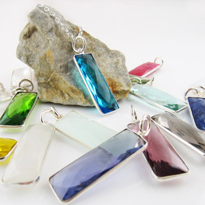 Assorted Gemstone Necklace with Sterling Silver Bezel