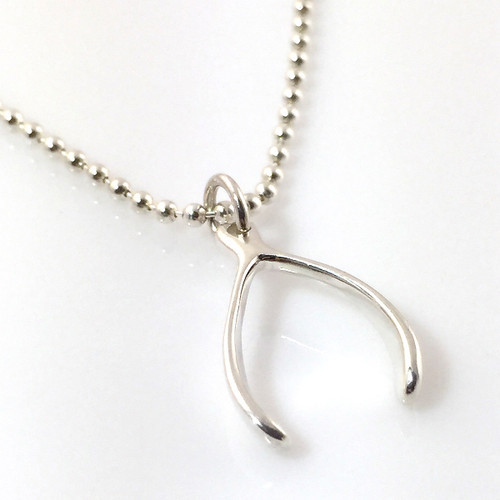 Wishbone Simple Charm Necklace