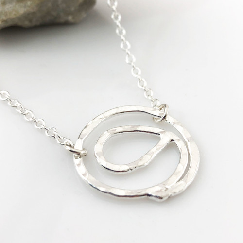 Gratitude Symbol Fine Silver Necklace (smaller size)