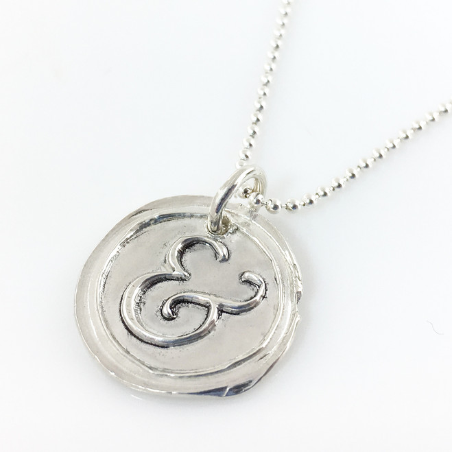 Ampersand Wax Seal Inspired Necklace