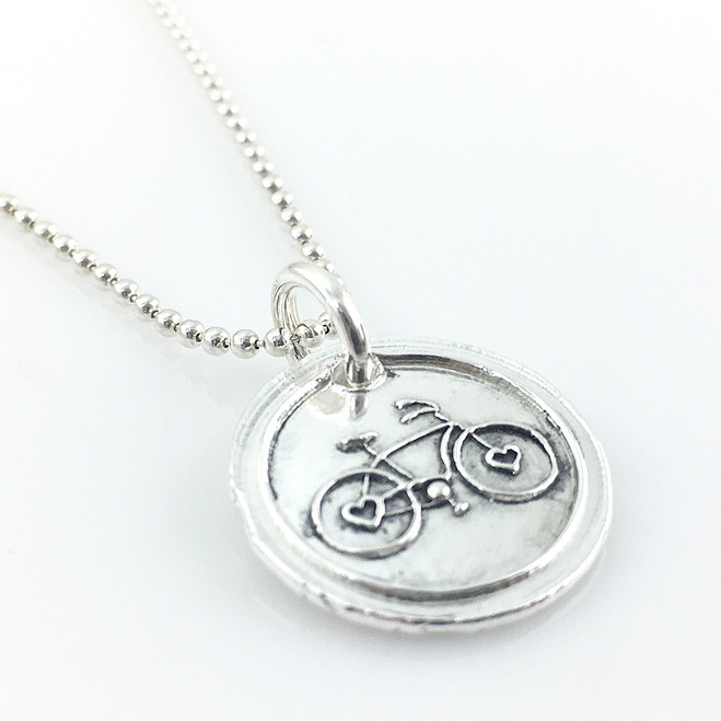 Bicycle Wax Seal Inspired Necklace