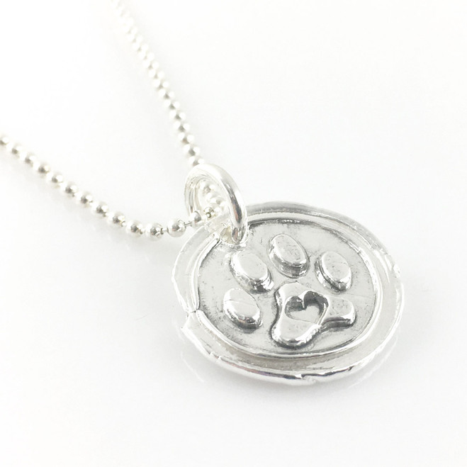 Puppy Love Paw Print Wax Seal Necklace