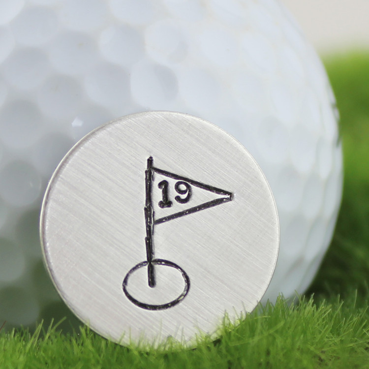 19th Hole Sterling Golf Ball Marker