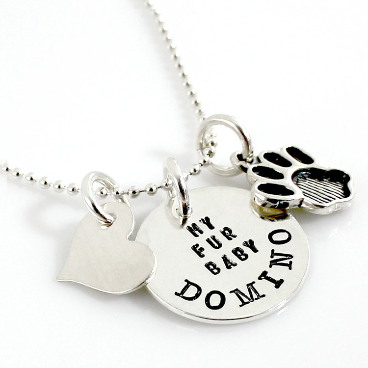 My Fur Baby Personalized Necklace with Paw Charm