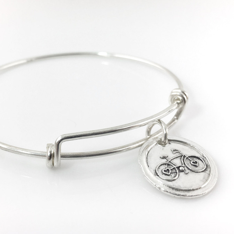 Bicycle Wax Seal Inspired Bangle Bracelet